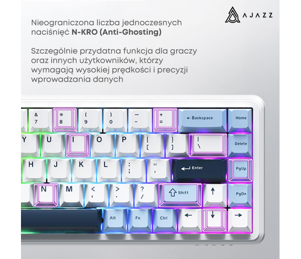 Ajazz AK680 MAX (8+8K) Magnetic Switch Blue White Dark Blue RGB - 1536360 - zdjęcie 10